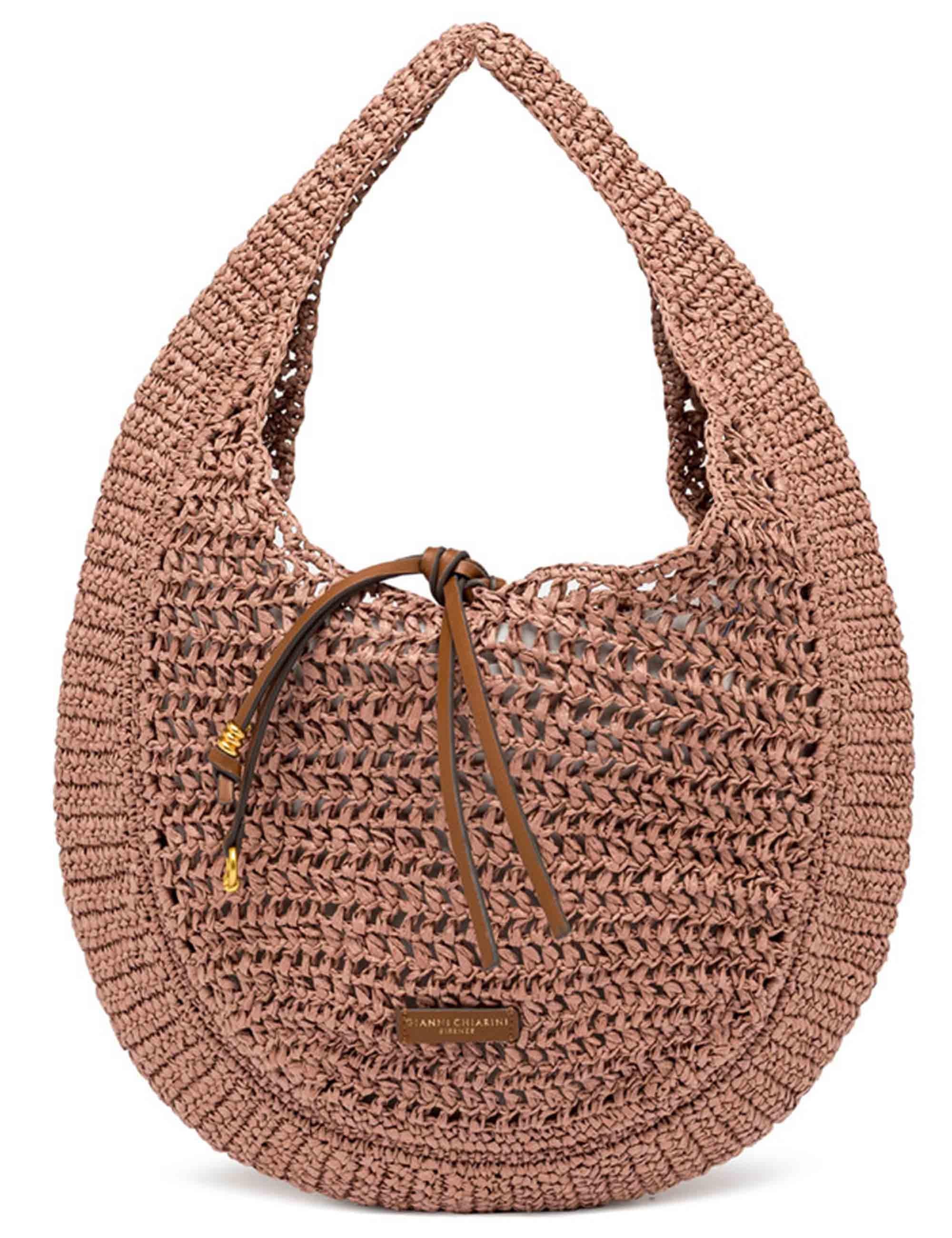 Borse donna Nefeli monospalla in paglia nude con chiusura cordoncino BS11954 COMM STR-CRCH 7752 Gianni Chiarini 