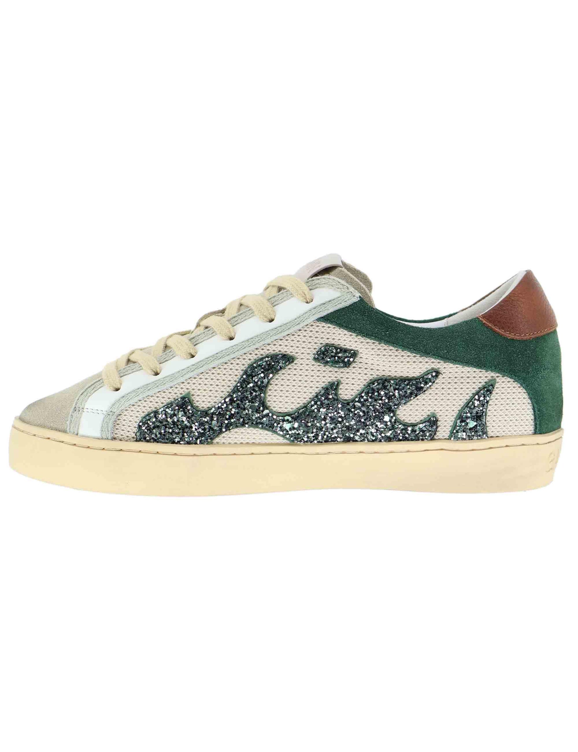 Sneakers donna Gamin in pelle e tessuto verde 780134GM 025 Bibi Lou 