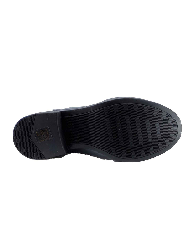 Calzature Donna Stivali Cavallerizza in Pelle Nera Lucida con Cinturino e Fondo in Gomma in Tinta 02150 001 Janet & Janet 