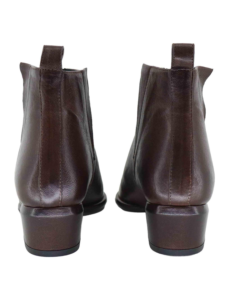 Stivaletti texani donna in pelle marrone con tacco basso SP1065 014 Spatarella 
