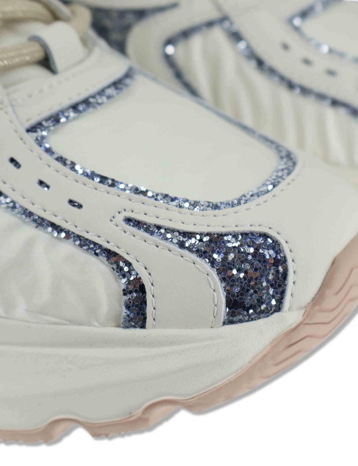 Sneakers donna Chunky in pelle e tessuto bianco con inserti a contrasto DALIA 05 Gio + 