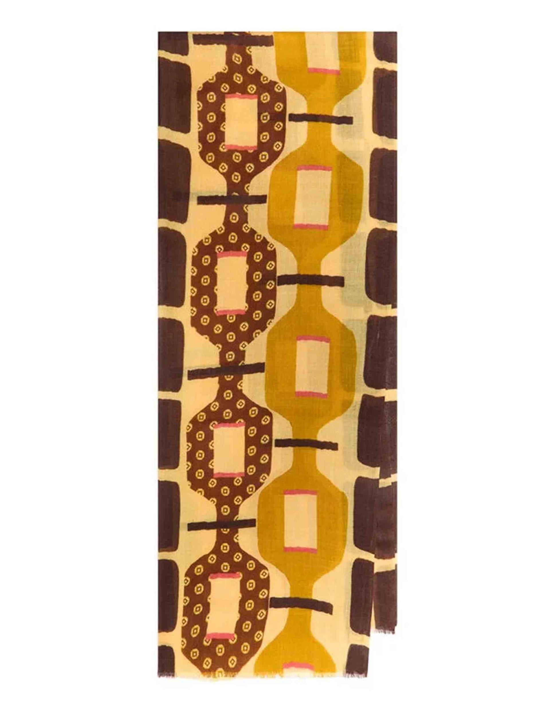 Sciarpe donna Collection Print gialle a fantasia in pura lana IV015720199 A7099 Maliparmi 