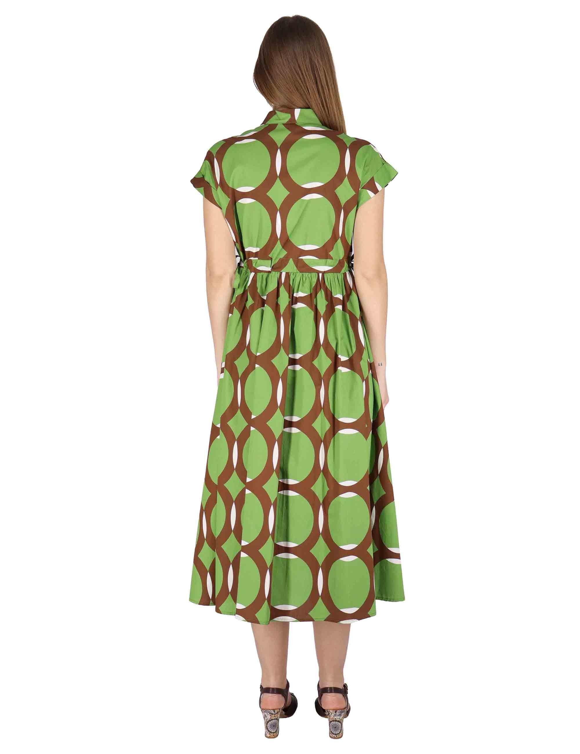 Abiti donna Crossover Midi Dress in cotone verde a fantasia JABAB0001-F1386-1243 7046 Justmine 