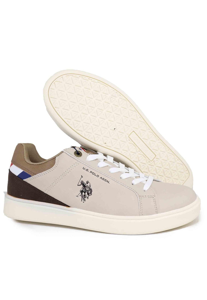 Sneakers uomo in eco pelle taupe ROKKO001B LBE-TAU01 U.S. Polo Assn. 