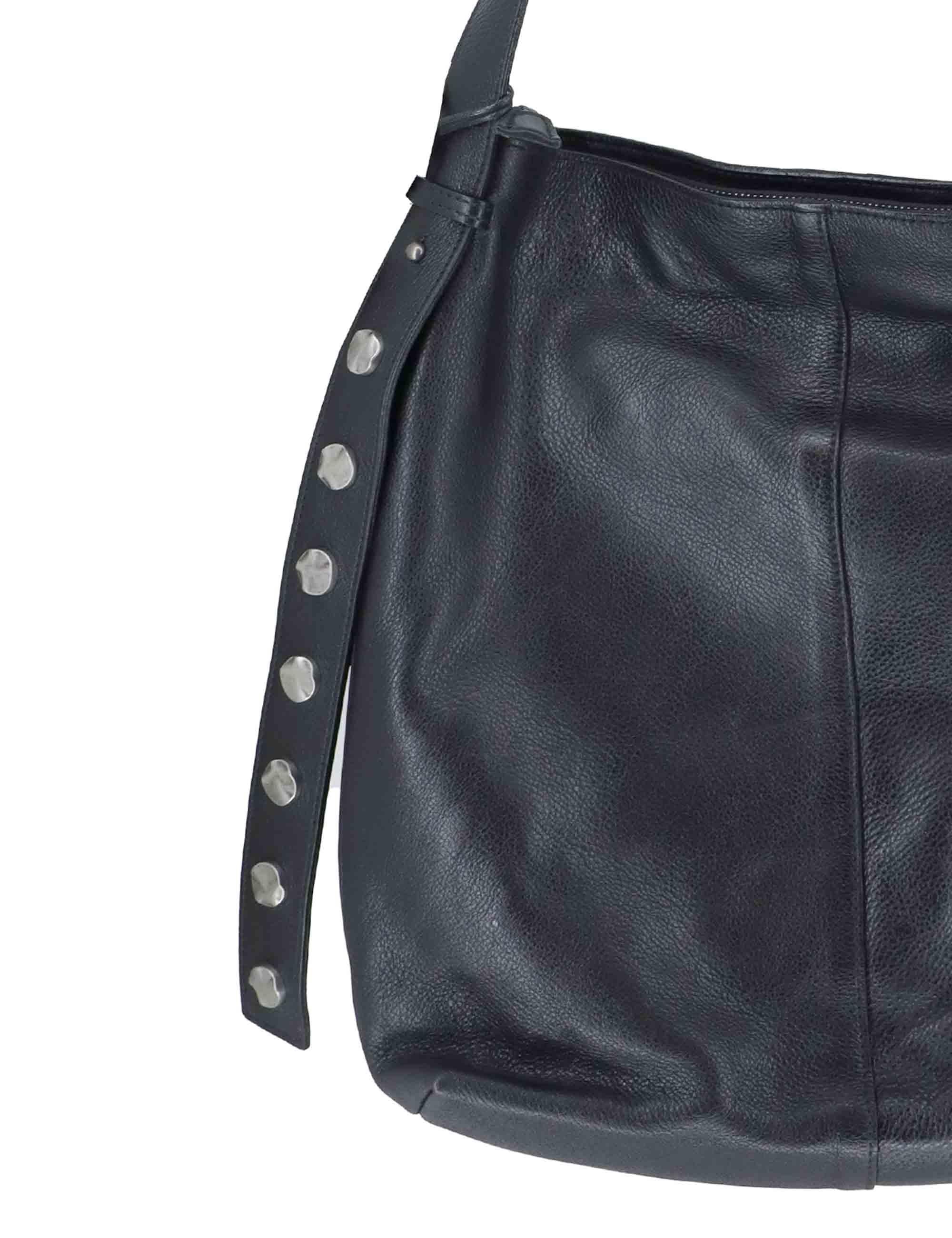 Borse donna stud in pelle nera RBS 9404 047 Rehard 