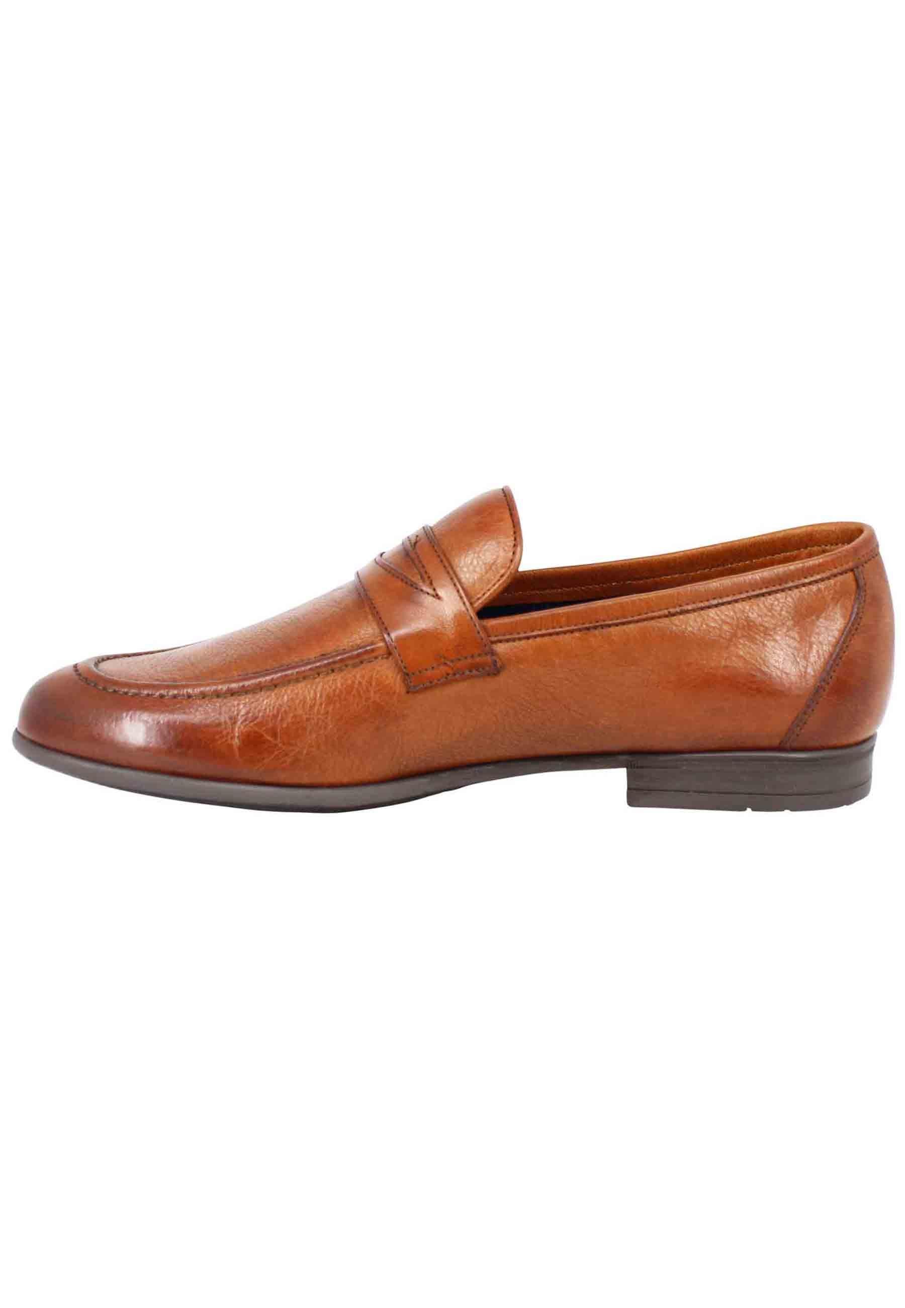 Mocassini uomo in pelle cuoio con suola in gomma SP2023 001 Spatarella 