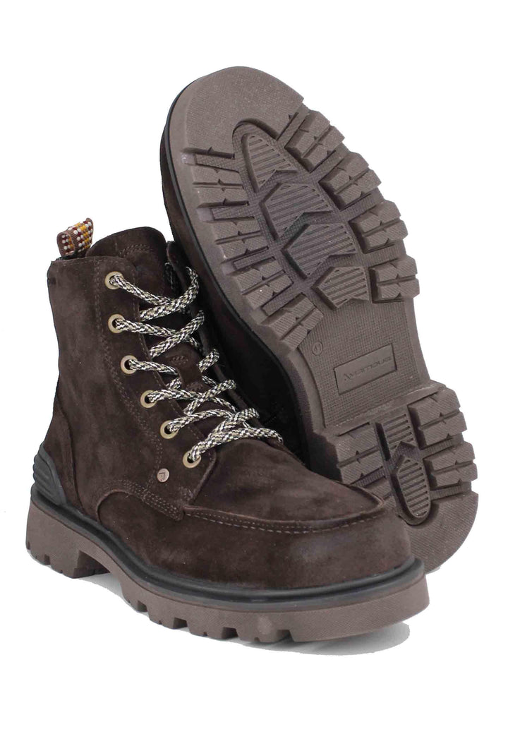 Stivaletti stringati uomo in camoscio marrone ingrassato 13130 014 Ambitious 