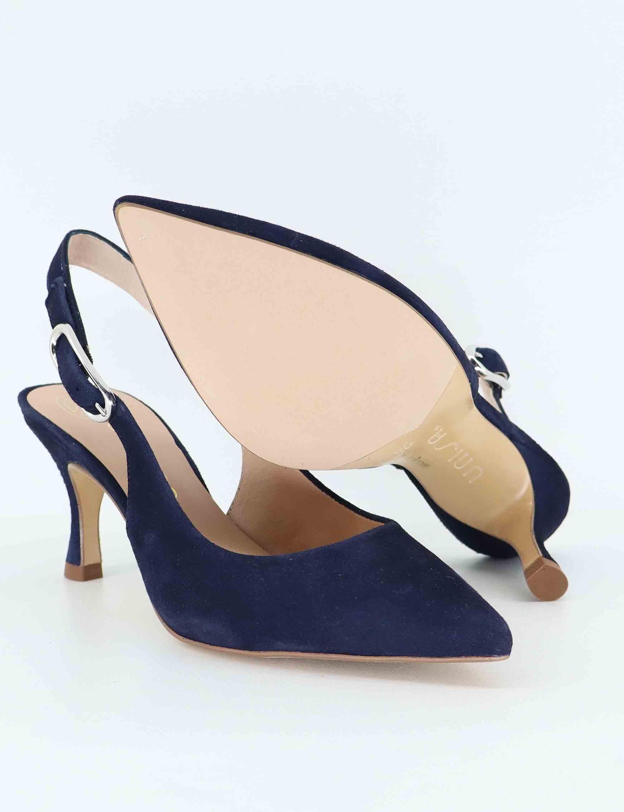 Decollete slingback donna in camoscio blu tacco alto LANZ KS_OCEAN Unisa 
