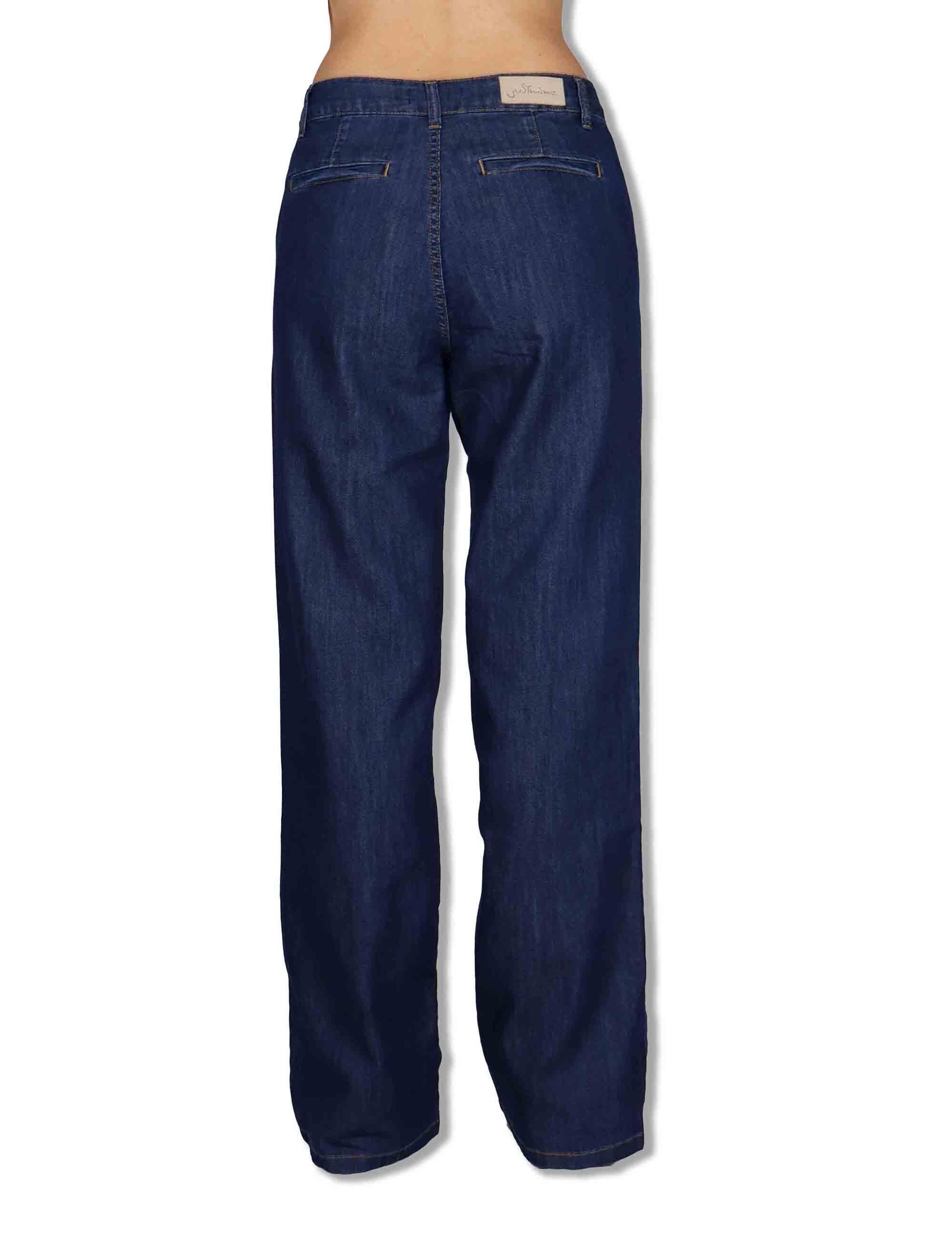 Pantaloni donna Chinos jeans in cotone blu con tasce alla francese JABPN0001-J1135-1255 Denim Justmine 