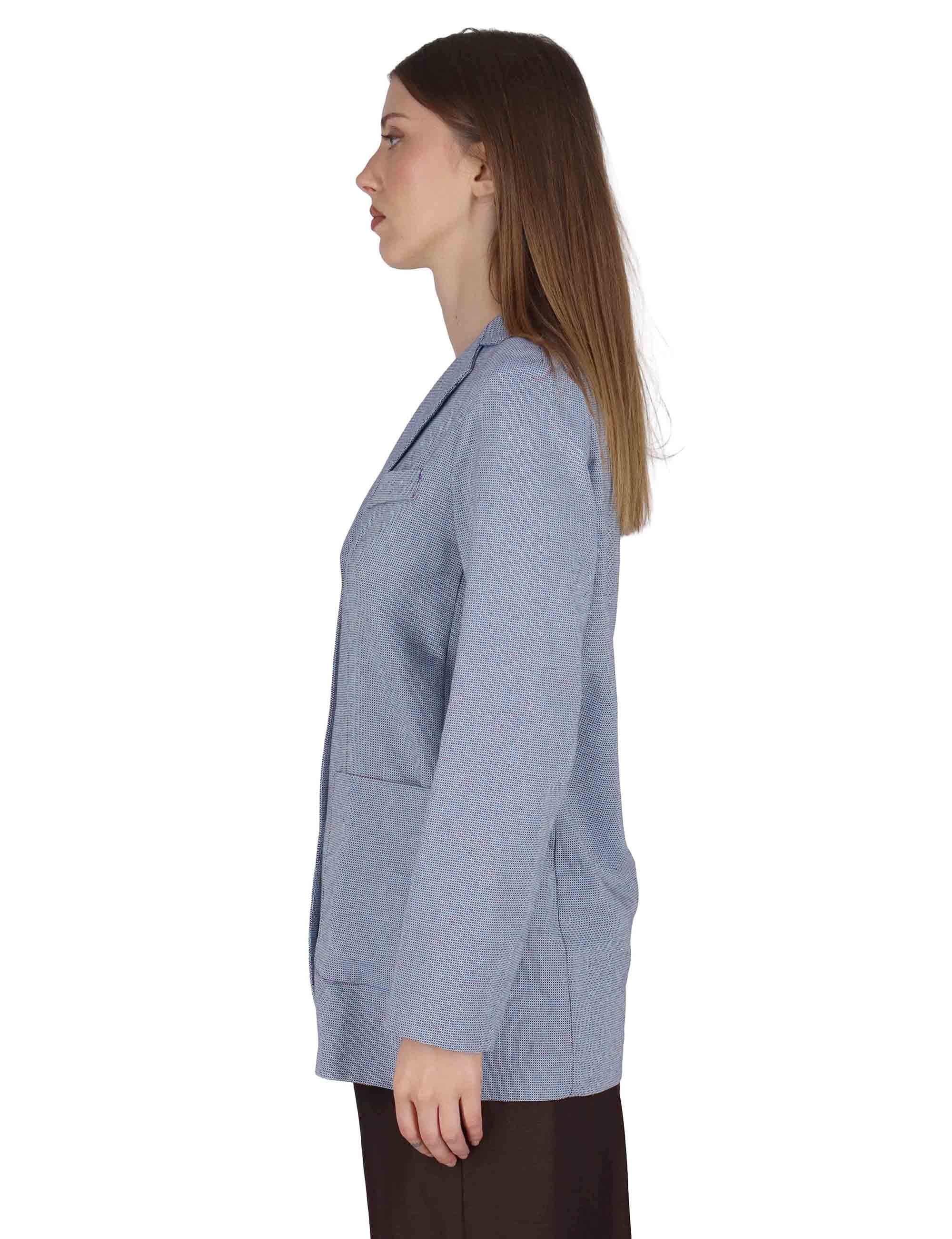 Giacche donna Casual Blazer in cotone celeste monopetto JABGA0001-F1494-1251 6005 Justmine 
