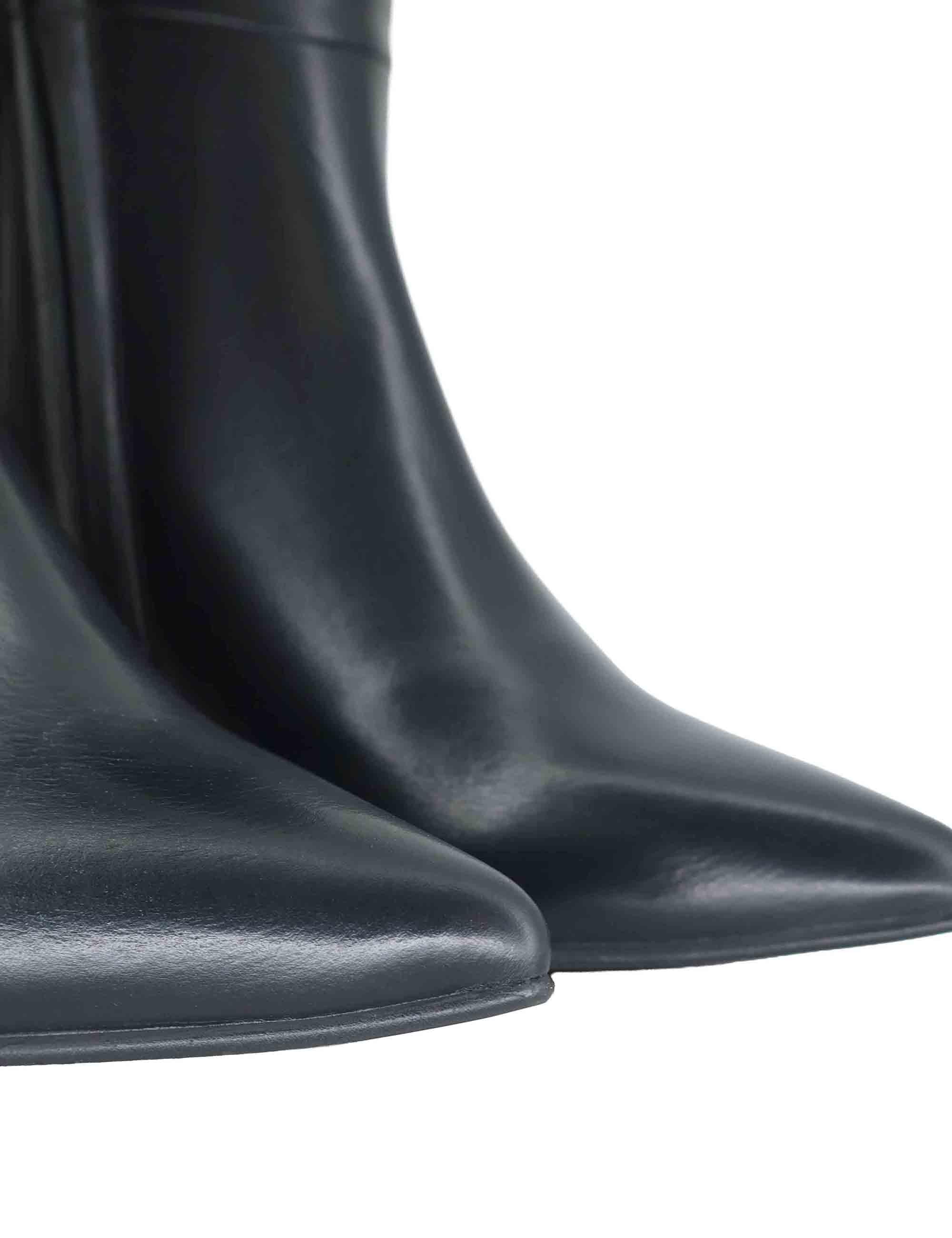 Stivali donna in pelle nera con tacco alto e punta a punta OSCAR 1 001 Tattoo 