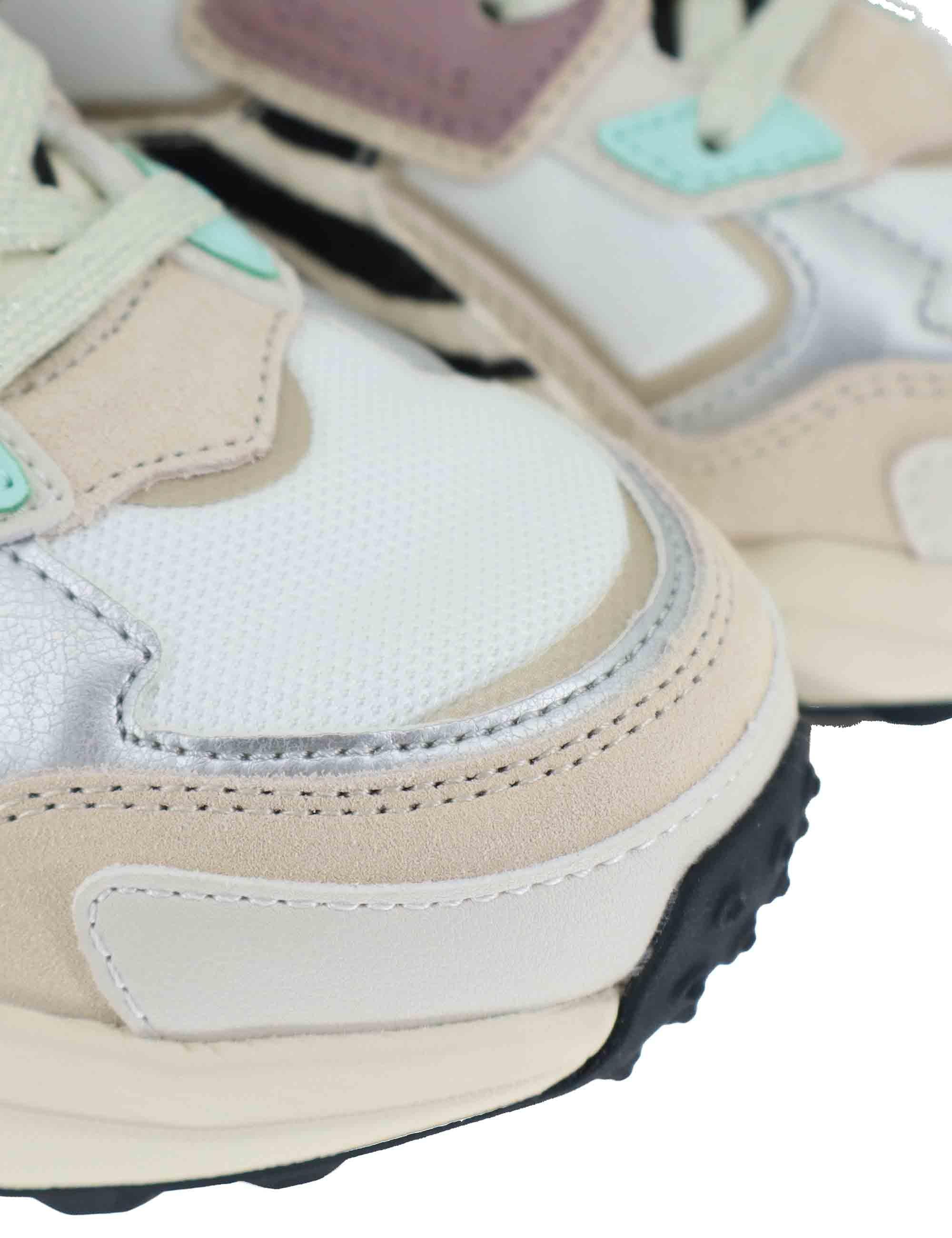 Sneakers donna in pelle e tessuto grigio con suola alta GARNER 080 Colmar 