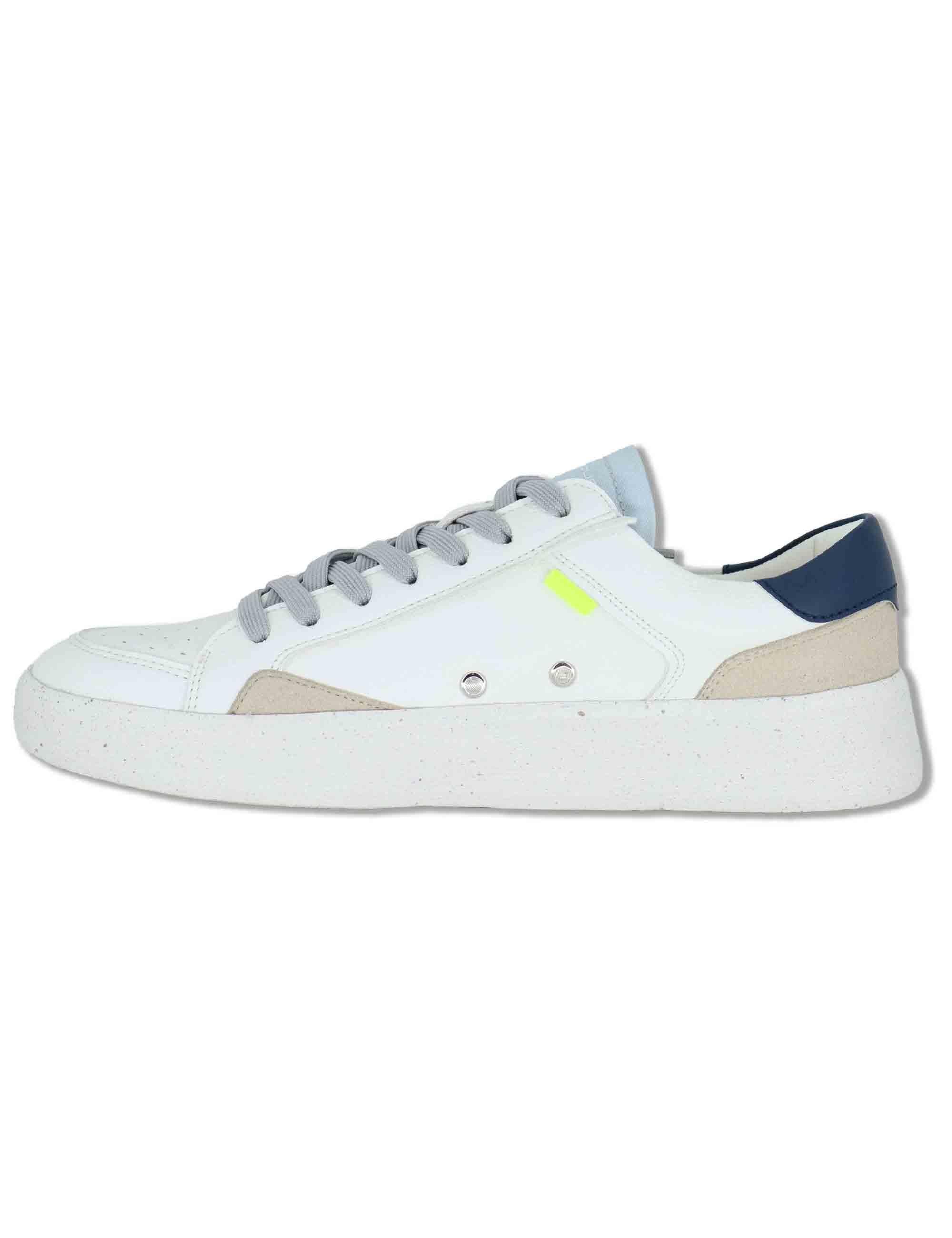 Sneakers uomo Brixton in pelle bianca con suola alta in gomma eco-light 14323 T4748AM Ambitious 