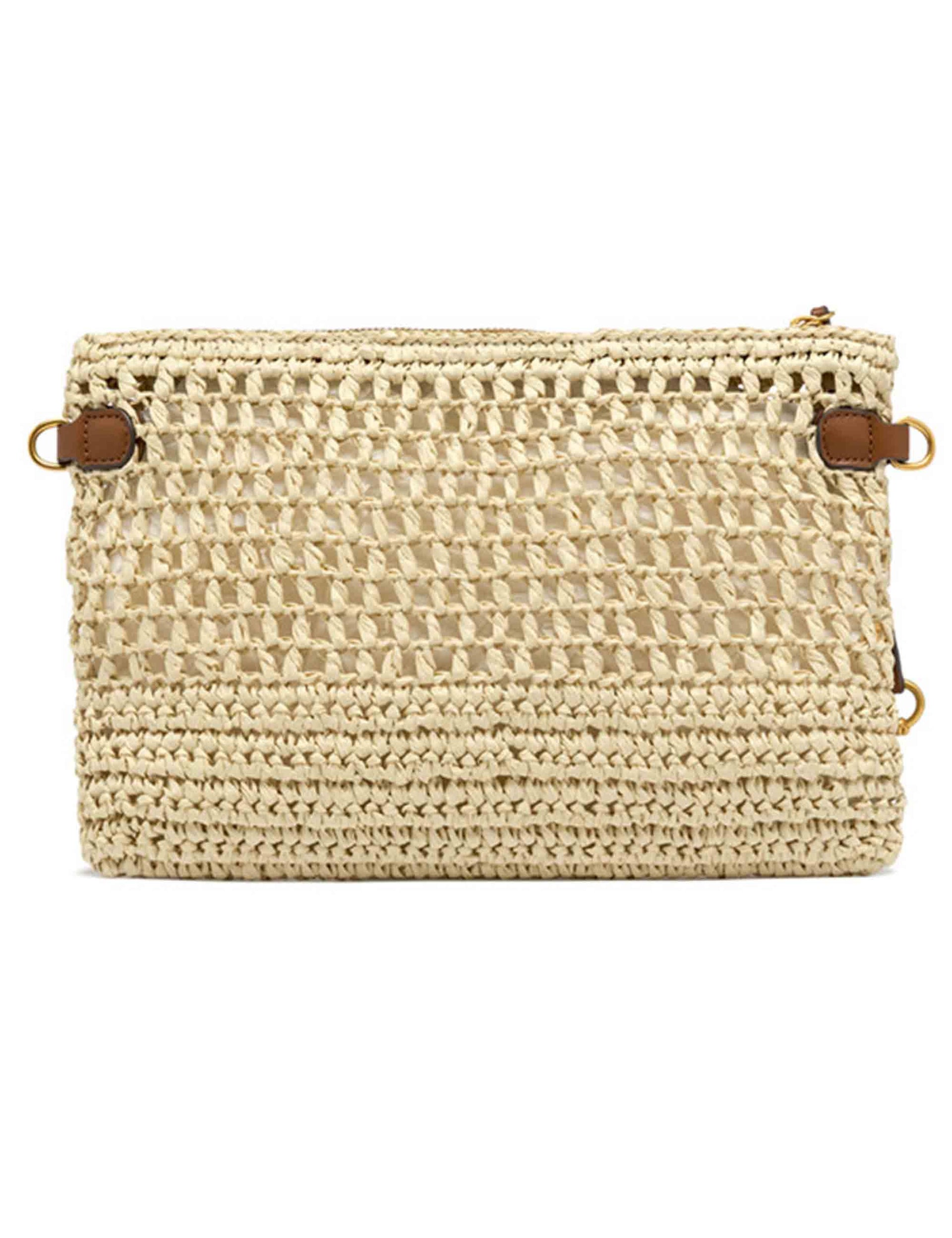 Borse donna Nefeli in rafia naturale con tracolla in pelle in tono removibile BS11950 COMM STR-CRCH 850 Gianni Chiarini 