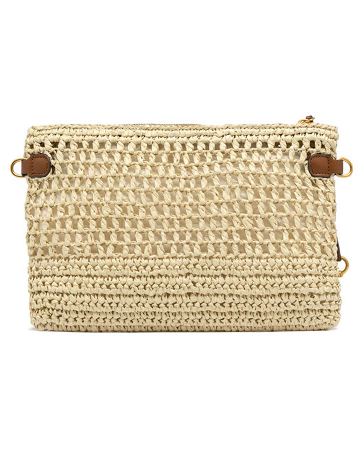 Borse donna Nefeli in rafia naturale con tracolla in pelle in tono removibile BS11950 COMM STR-CRCH 850 Gianni Chiarini 