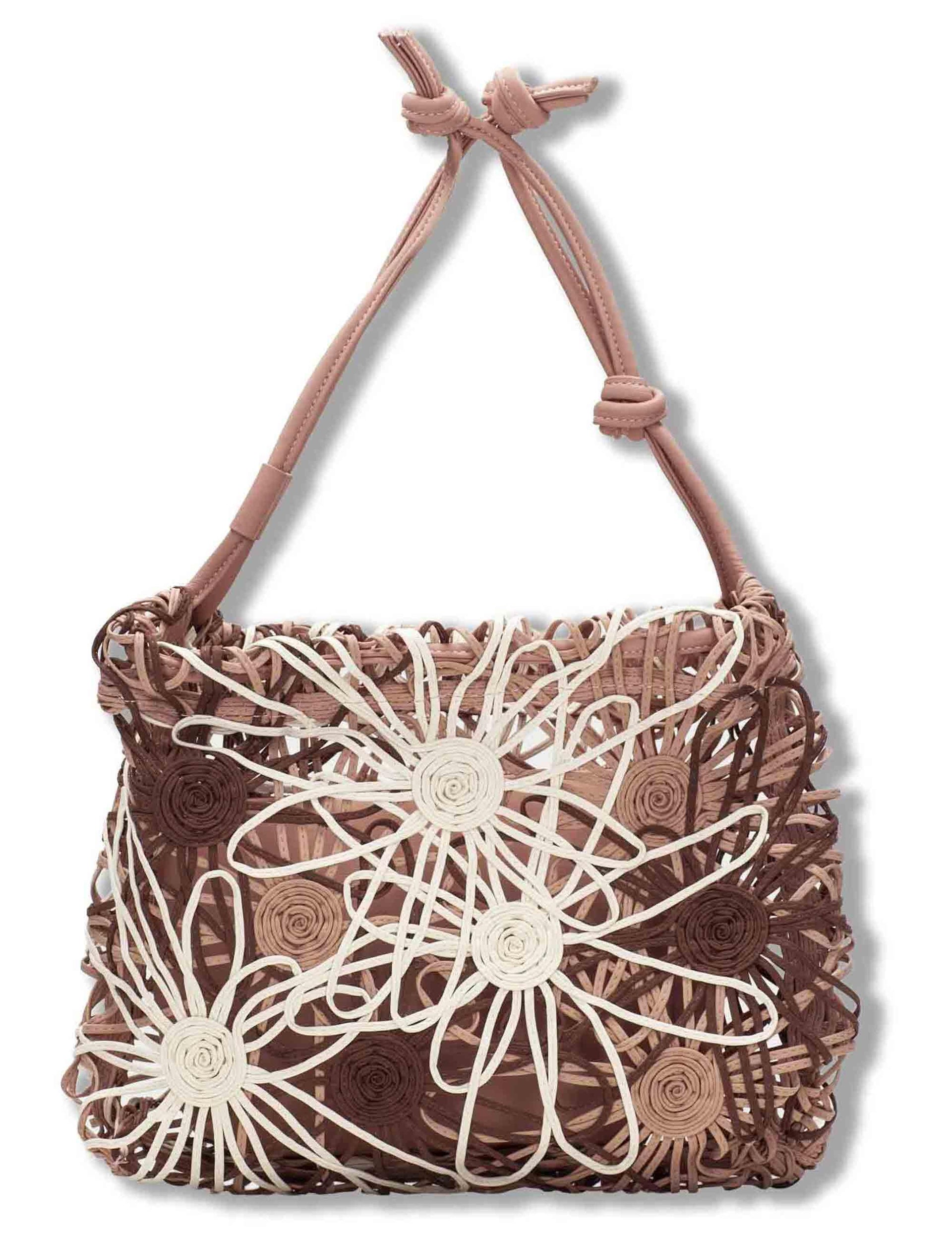 Borse donna con coulisse morbida tessuto tecnico beige con tasca interna BV264729 NATURALES Hispanitas 