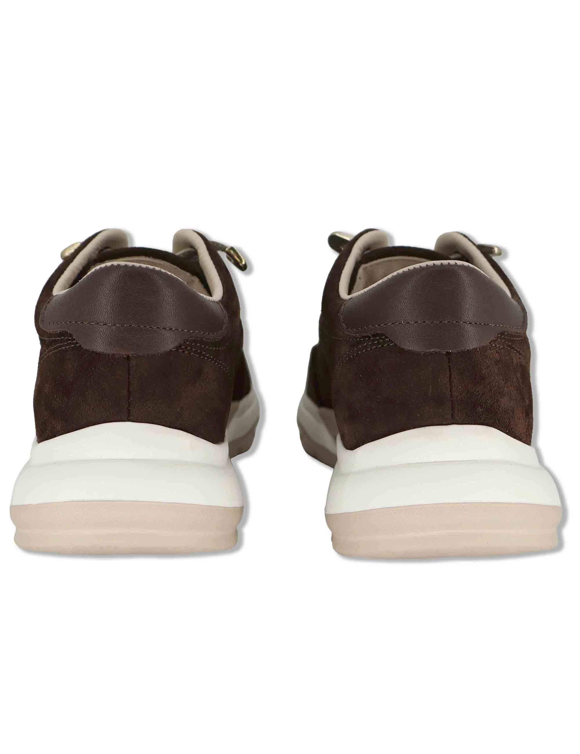 Sneakers donna in camoscio marrone con suola in gomma ammortizzata SP60041 014 Spatarella 
