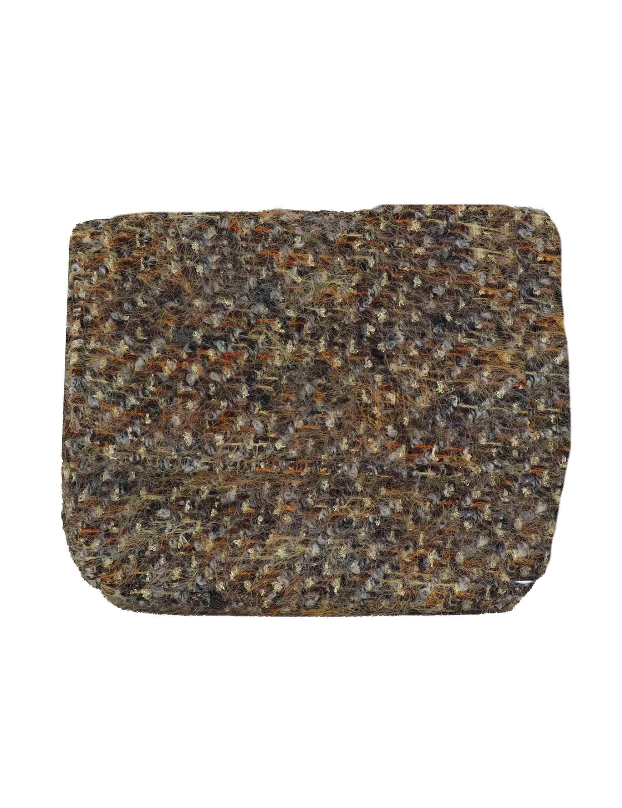 Pochette donna in tessuto decorato taupe con tracolla oro URIEL BECCA Kassiopea 