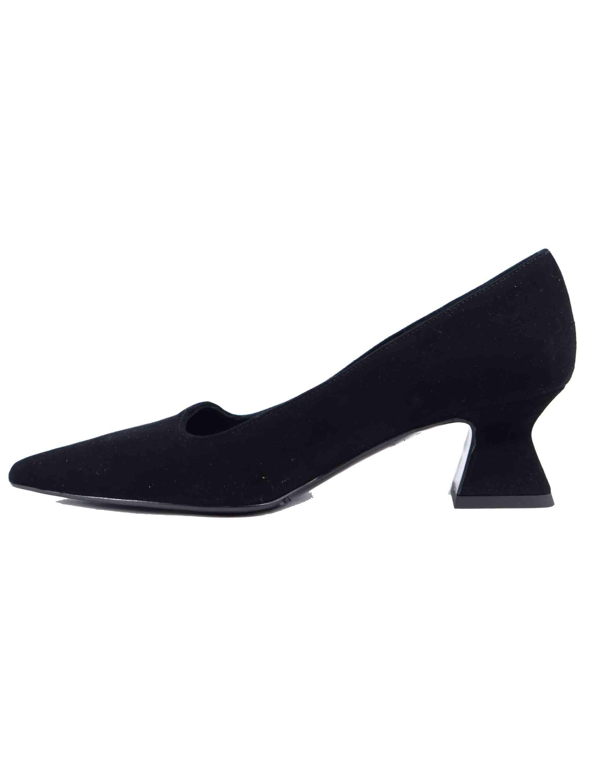 Decollete donna in camoscio nero tacco basso SP1044 001 Spatarella 