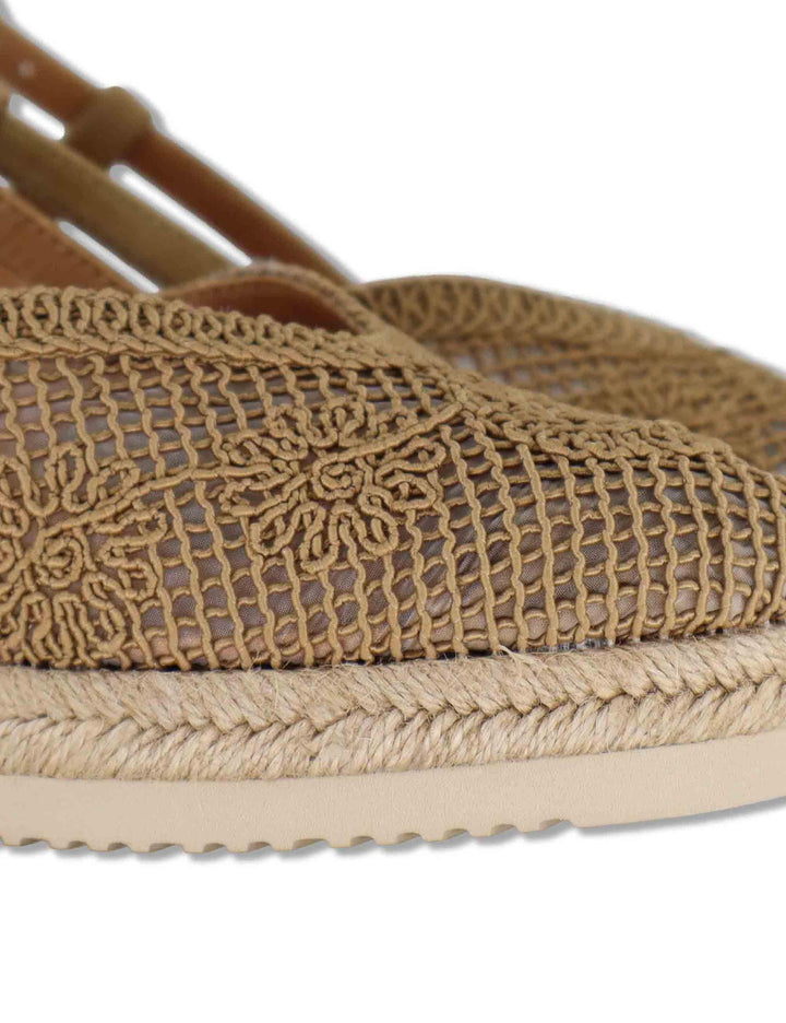 Sandali espadrillas donna in tessuto e camoscio taupe con zeppa in corda CHABI KS MISTRAL Unisa 