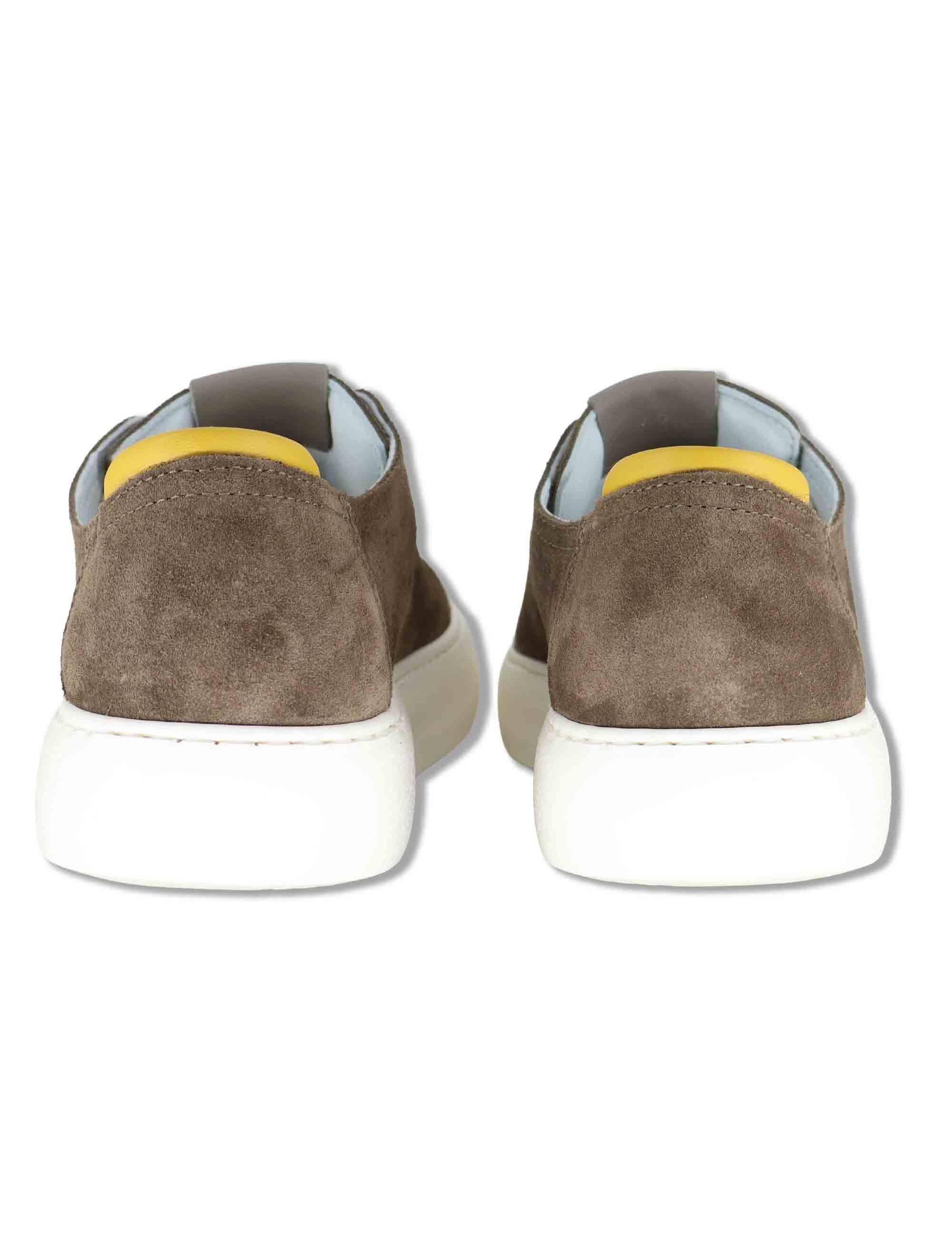 Sneakers uomo in camoscio taupe con suola alta ultra leggera SPLU8020-U 028 Spatarella 