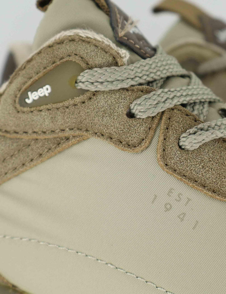 Sneakers uomo Jara in pelle e nylon verde con suola leggera JM61020A 036 Jeep 