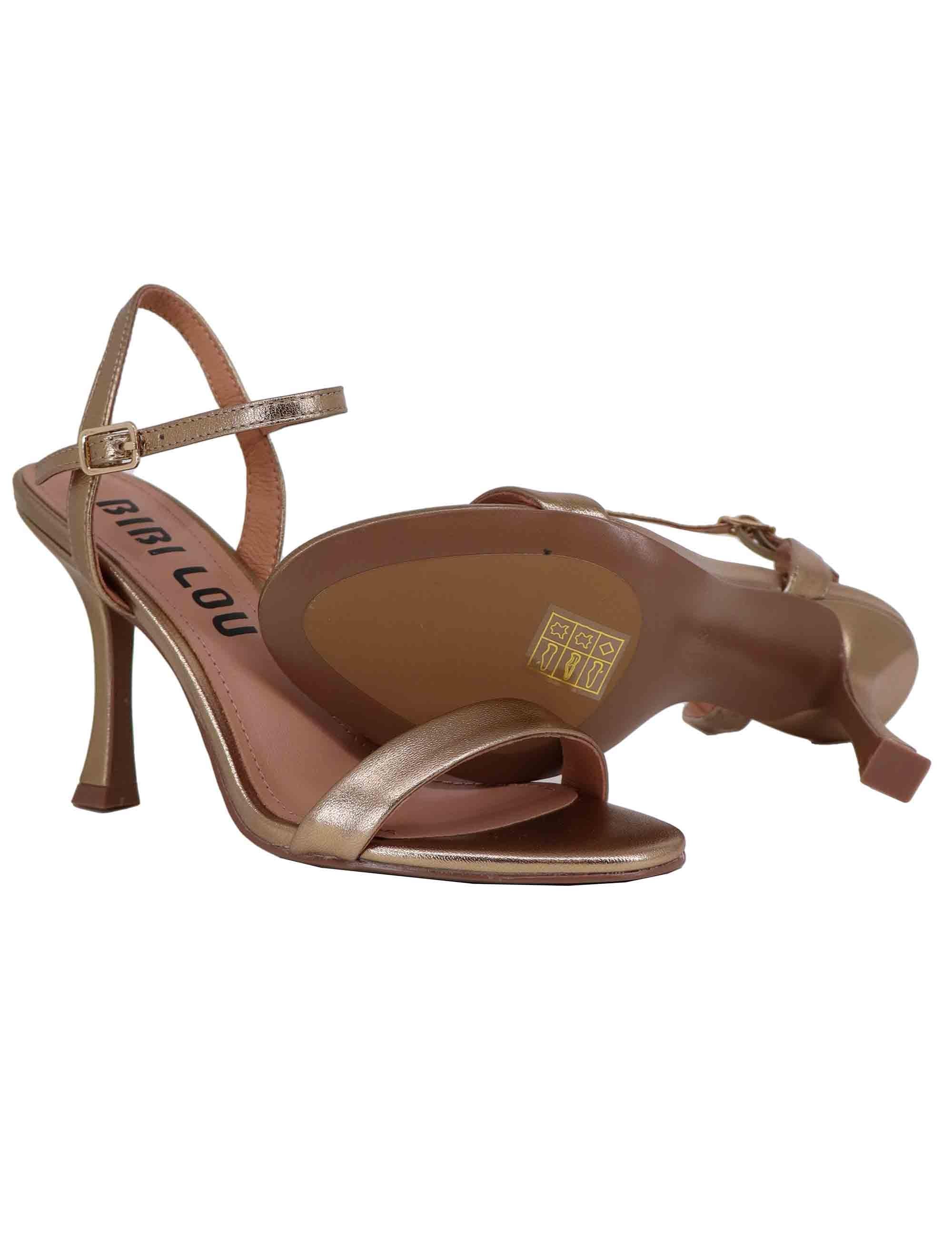 Sandali donna Lotus in pelle platino tacco alto 719Z19VK 603 Bibi Lou 