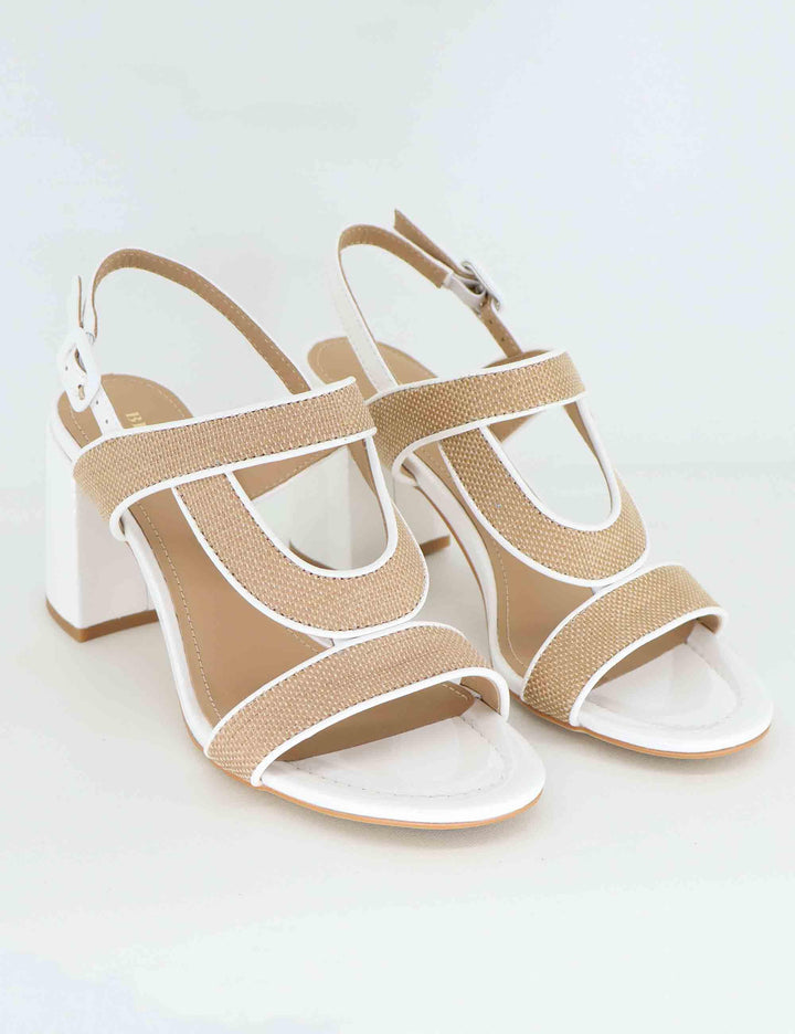 Sandali donna slingback in pelle bianca tacco alto BL3301X 100 Bruno Premi 