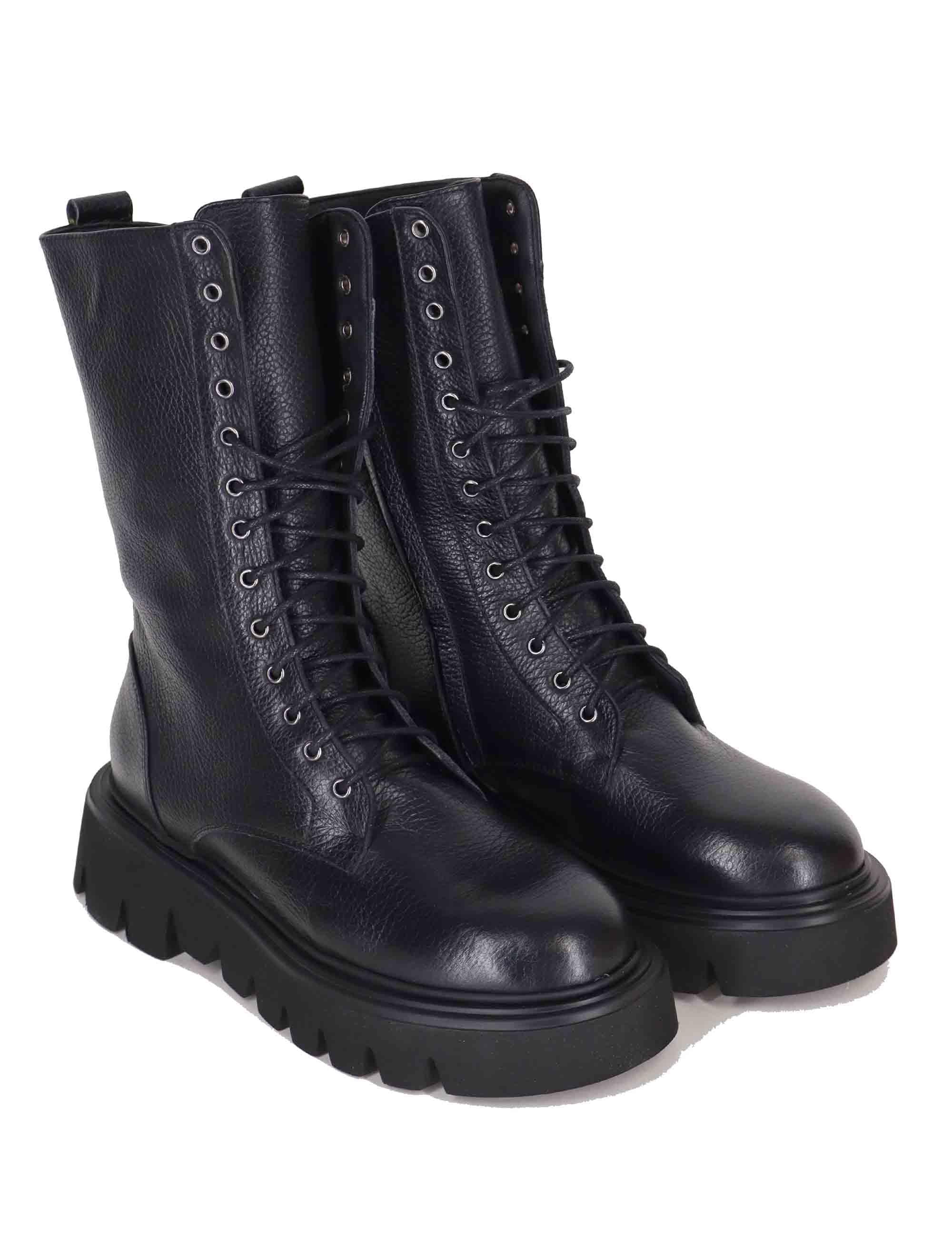 Stivaletti donna in pelle nera con suola ultra light SPA4009 001 Spatarella 