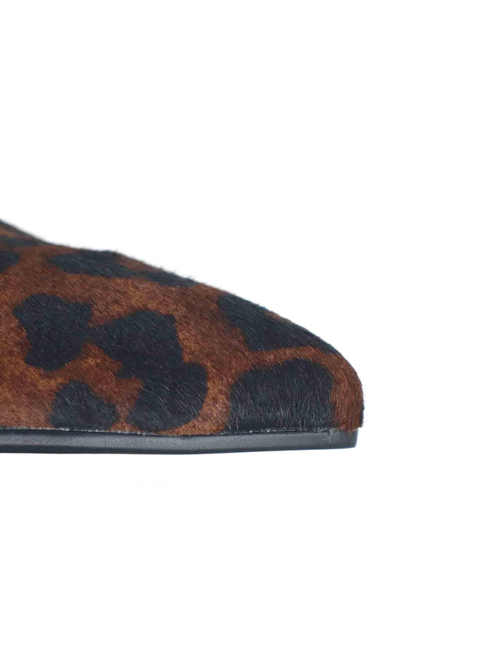 Stivaletti donna in pelle animalier marrone con tacco basso e punta a punta 501T91VK 39 Bibi Lou 