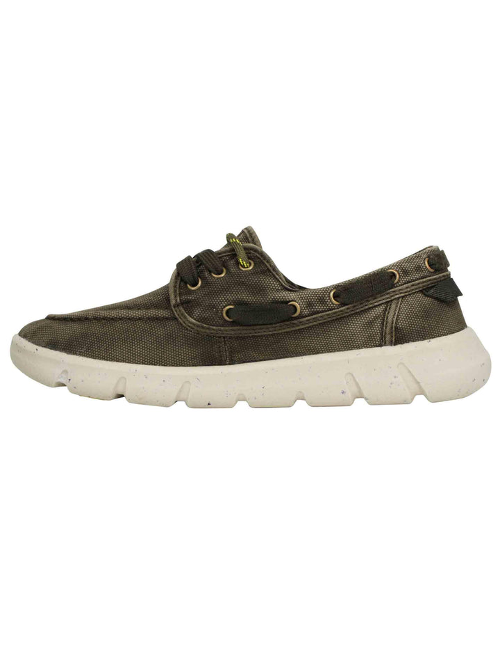 Stringate uomo tabasco boat in tessuto verde con suola ultra leggera JM41031A 020 Jeep 
