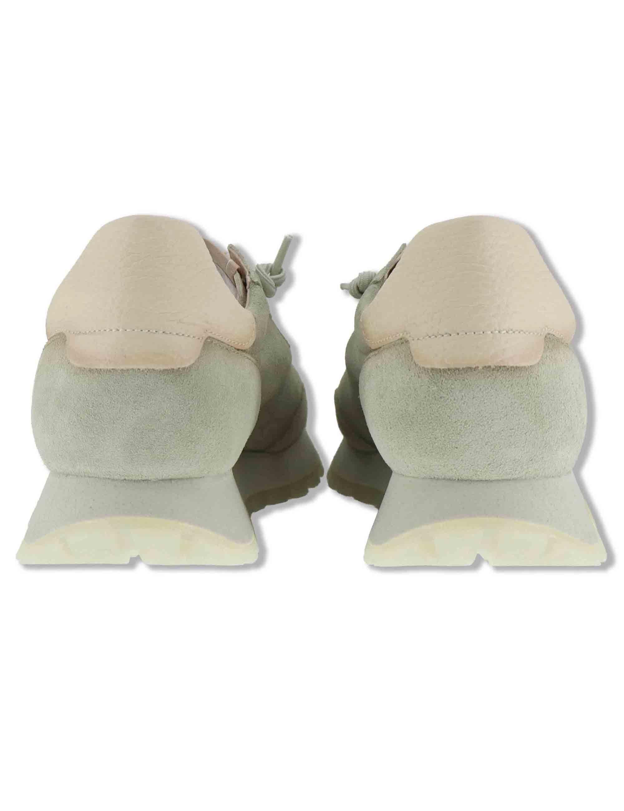 Sneakers donna in camsocio verde con riporti in pelle naturale HV264847 ALGA Hispanitas 