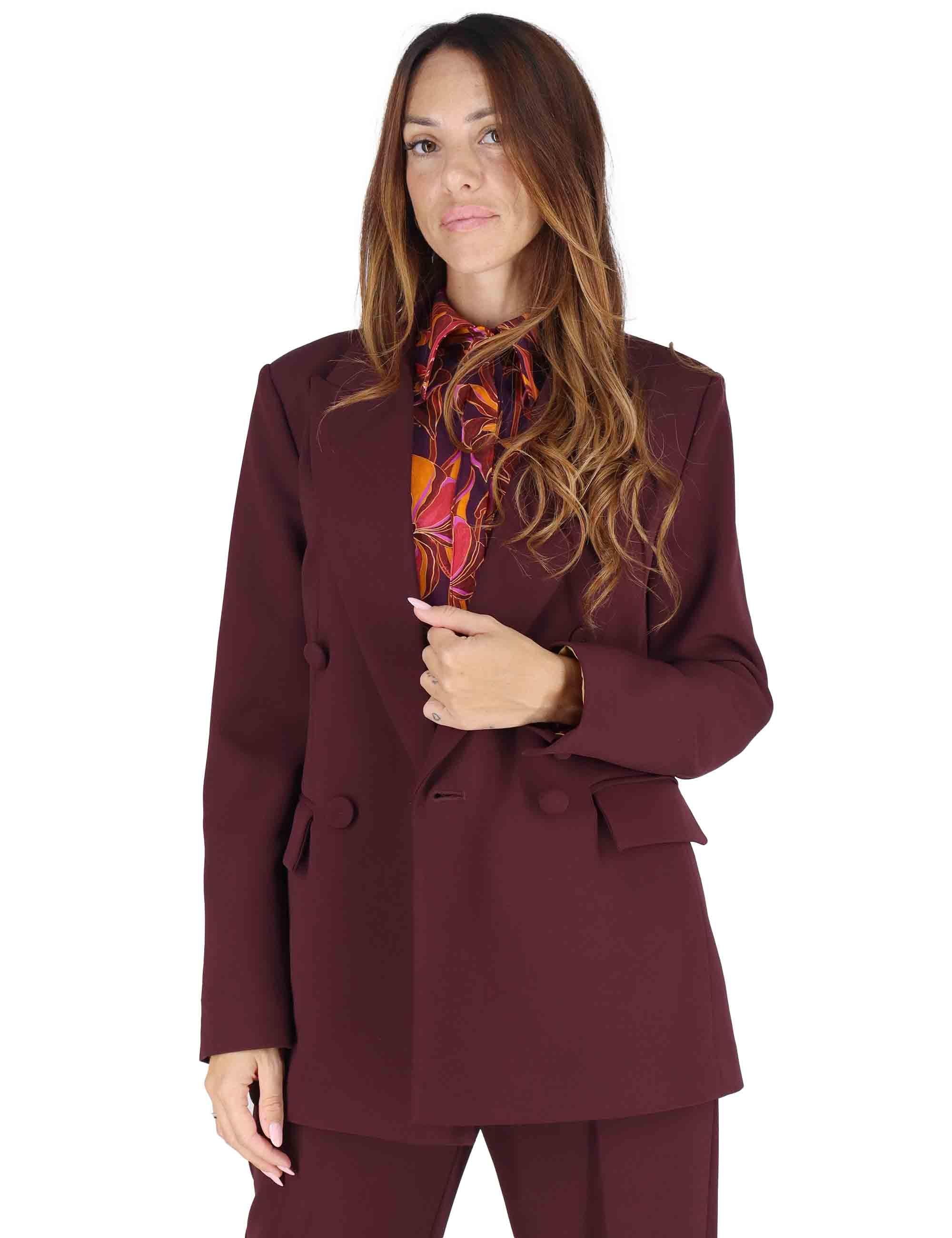 Giacche doppiopetto donna Cady in tessuto bordeaux JD647050658 50022 Maliparmi 