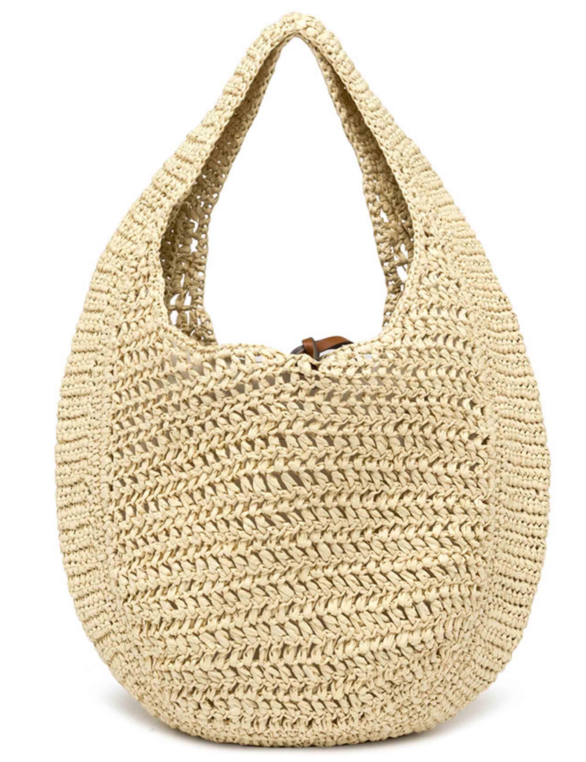 Borse donna Nefeli monospalla in paglia naturale con chiusura cordoncino BS11954 COMM STR-CRCH 850 Gianni Chiarini 
