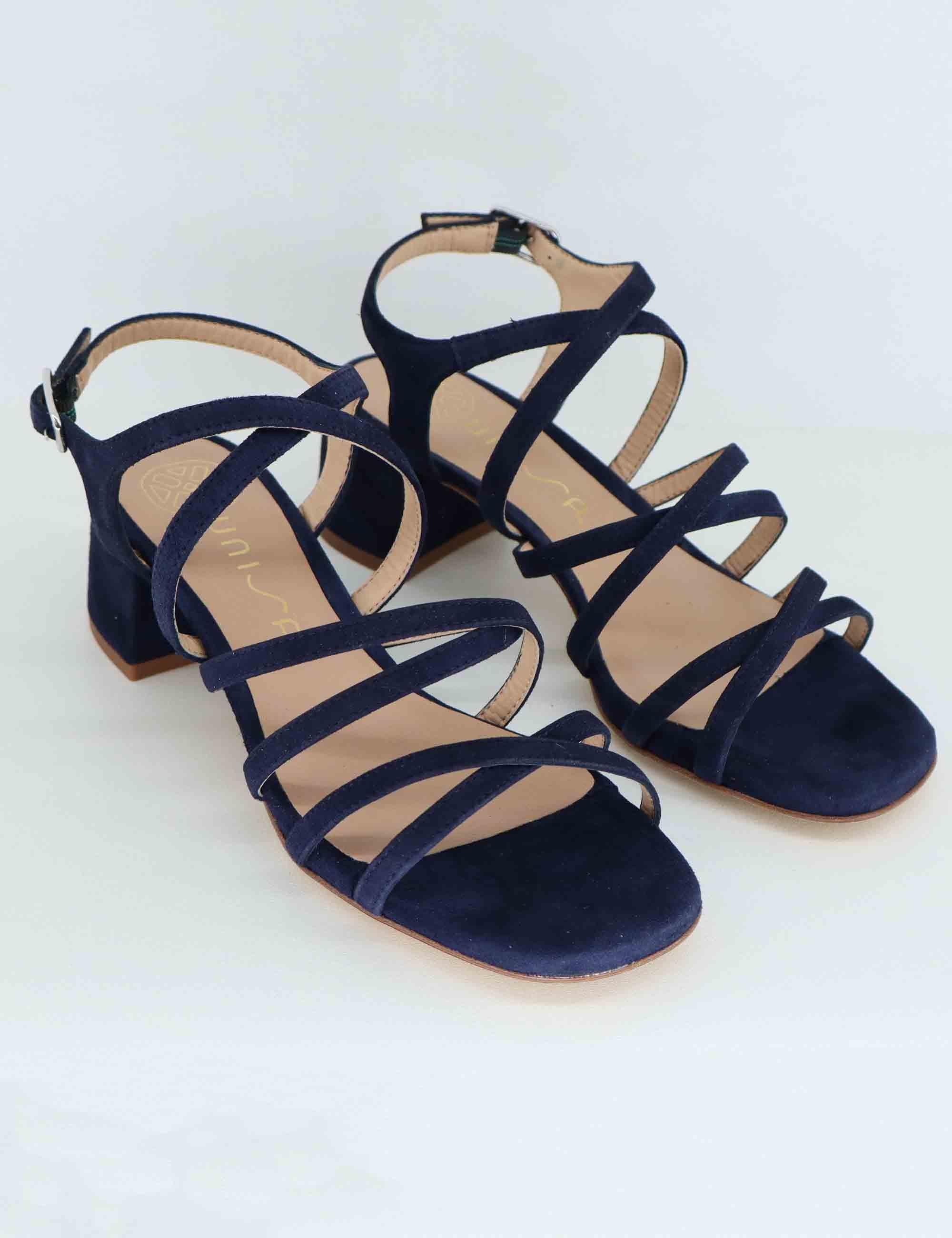 Sandali donna in camoscio blu con cinturino KALIX KS_OCEAN Unisa 