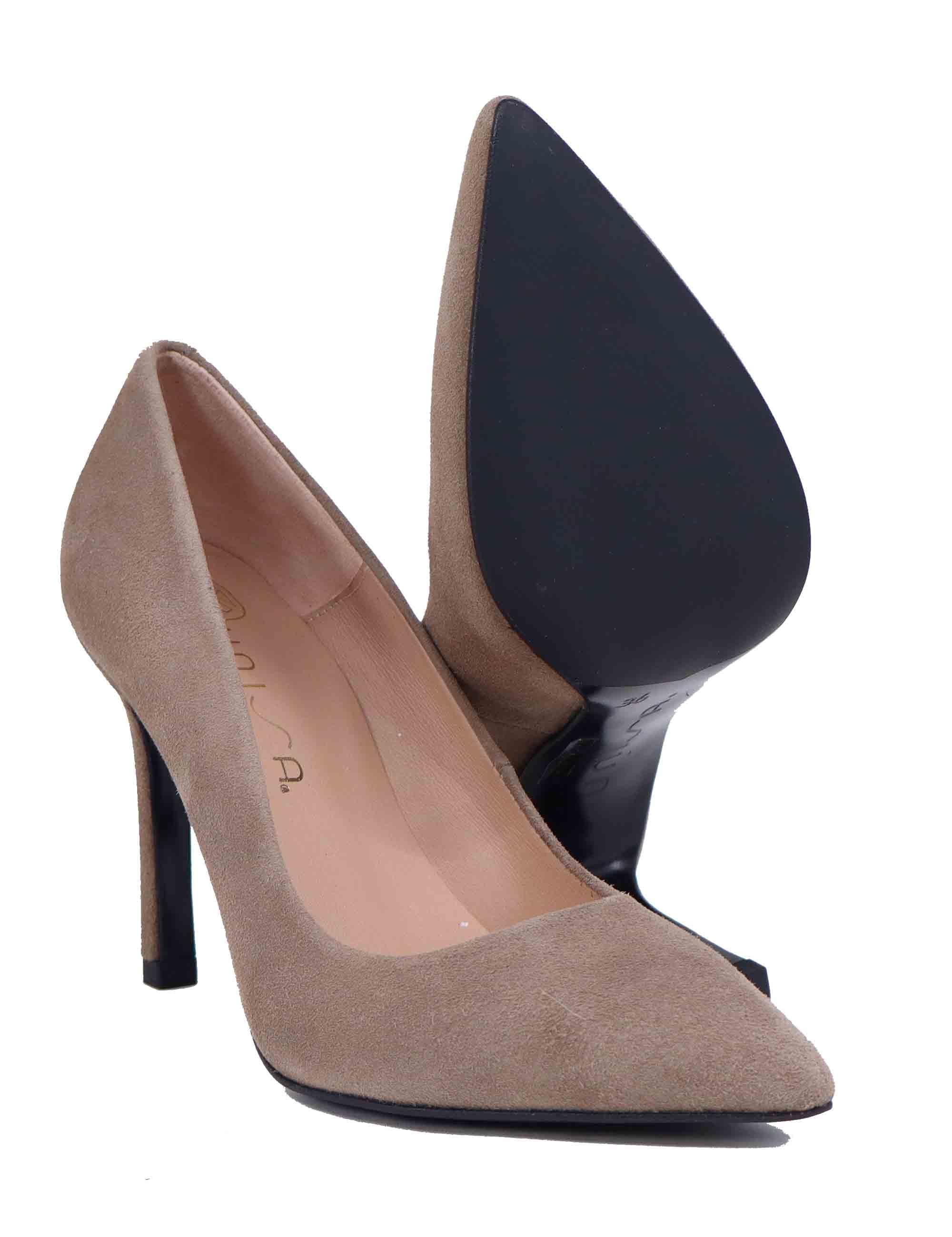 Decollete donna in camoscio taupe tacco alto TOLLER KS TAUPE_19 Unisa 