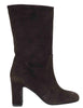 Women's Brown Suede High Heel Ankle Boots 3350 014