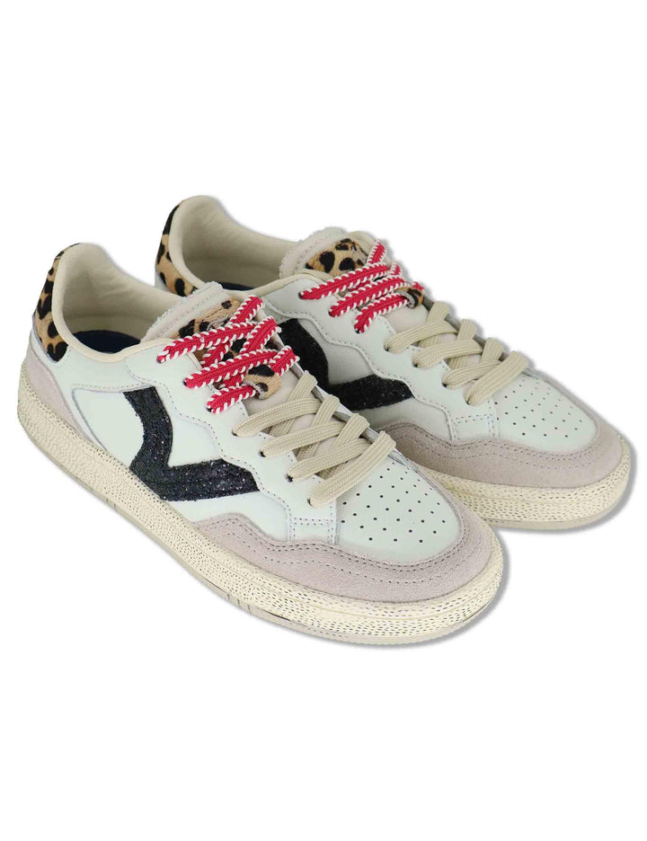 Sneakers donna Smesh in pelle bianca con riporti in contrasto 8806117 20_Blanco Victoria 