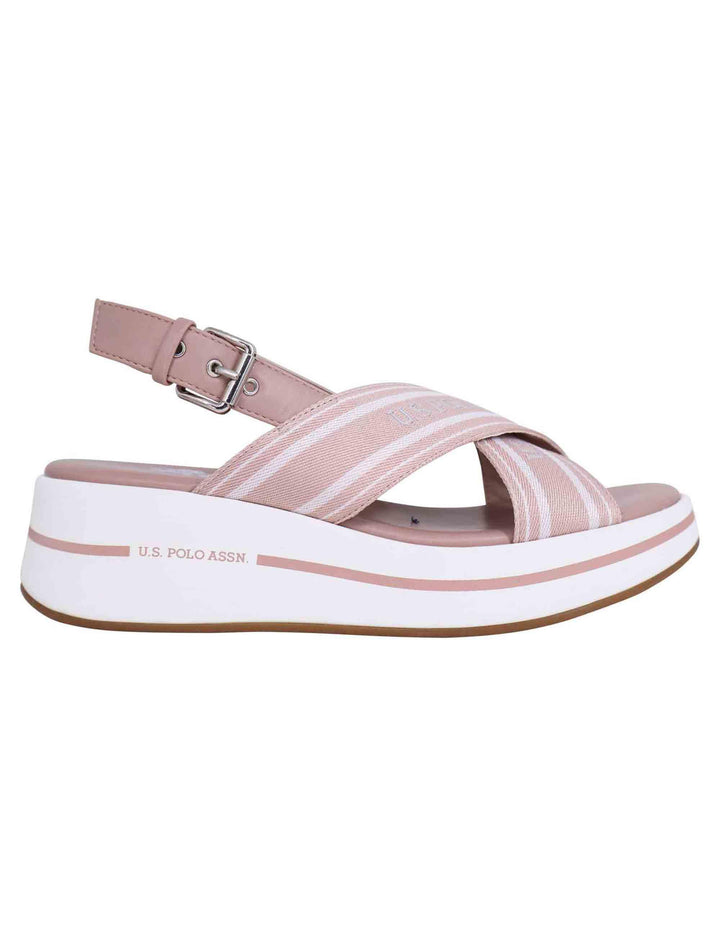 Sandali slingback donna in tessuto nude con zeppa in gomma GLORY008 NUD003 U.S. Polo Assn. 