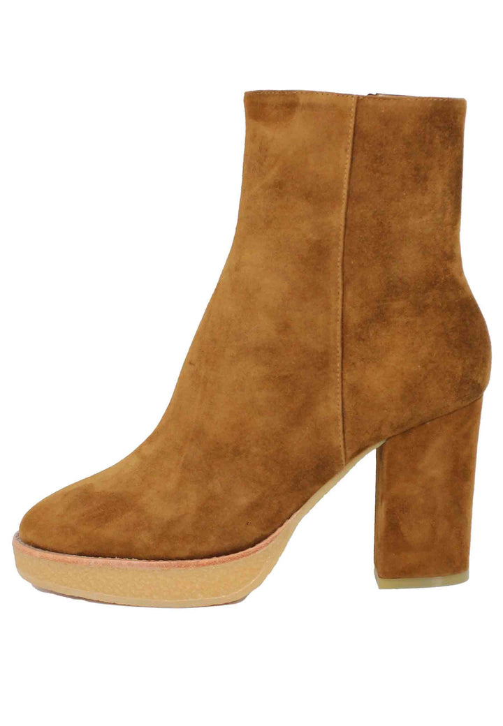 Stivaletti donna in camoscio cuoio con plateau in para Biot 355T30BK 014 Lola Cruz 