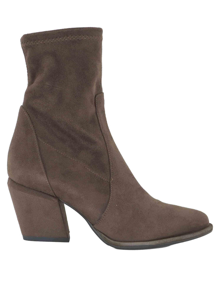 Stivaletti donna in alcantara marrone con zip laterale SP1030 014 Spatarella 