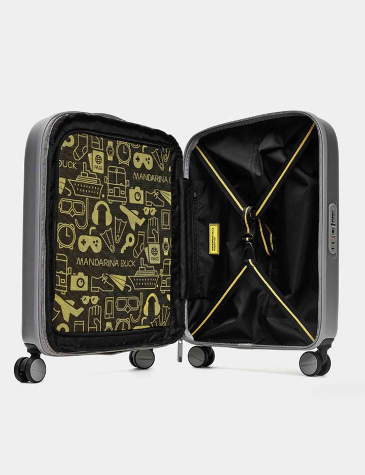 Trolley Logoduck Cabin in grigio 4 rotelle 55x40x20 cm P10OUV24 625 Mandarina Duck 