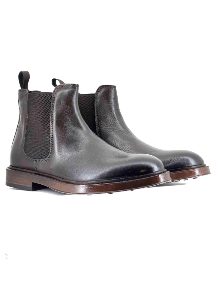 Stivaletti uomo beatles in pelle marrone con elestici in tinta e suola in gomma SP2052L 014 Spatarella 