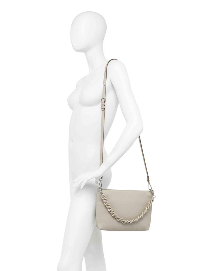 Borse donna Branda in pelle nera con catena e tracolla in pelle removibile BS8265 001 GRN-EM Gianni Chiarini 