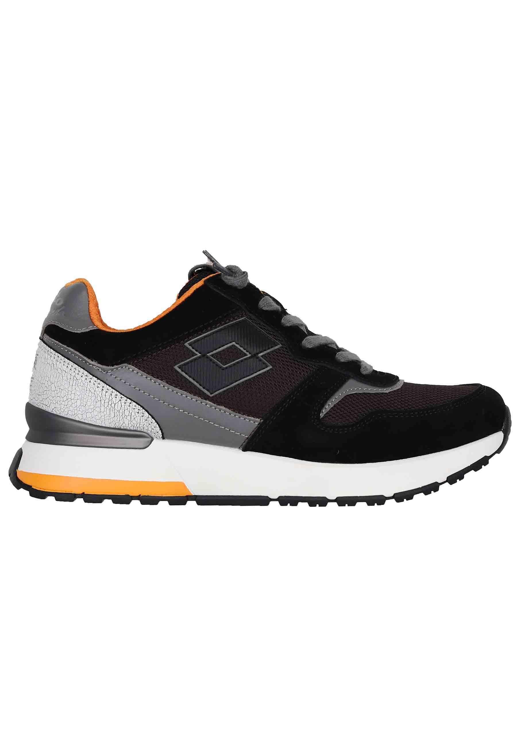 Snekaers uomo in pelle e tessuto nero tokyo ginza 220334 7IL Lotto Leggenda 