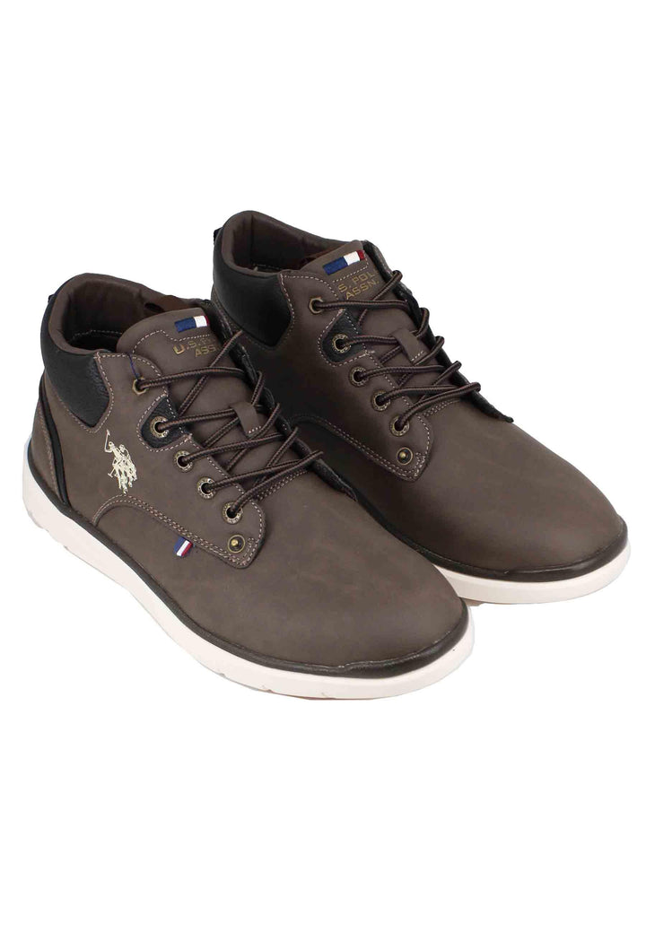 Stivaletti uomo in eco pelle marrone con suola in gomma YGOR004A DBR003 U.S. Polo Assn. 