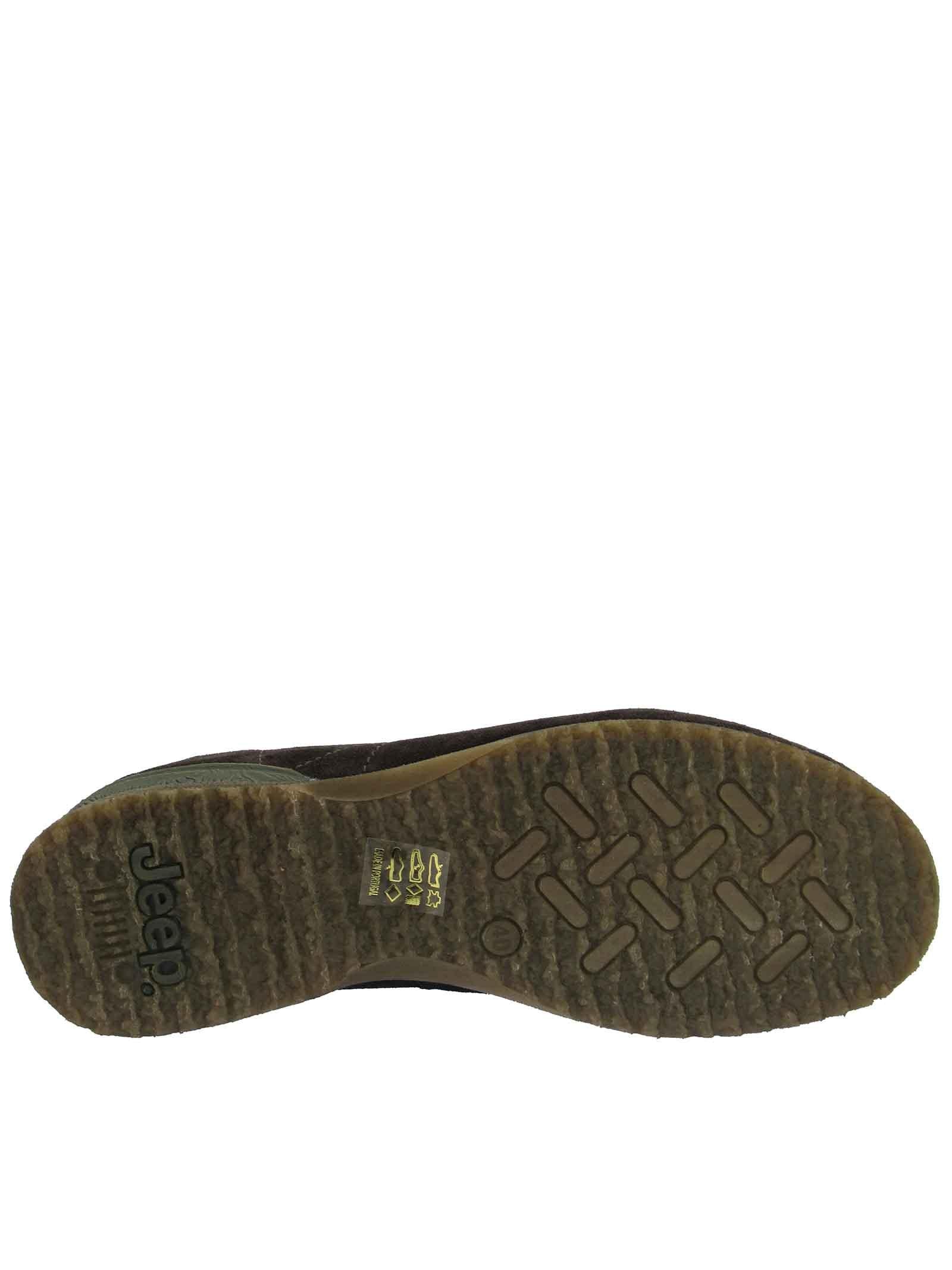 Calzature Uomo Stivaletti Polacchine in Camoscio Fango con Cuciture e Fondo Para JM12040A 021 Jeep 