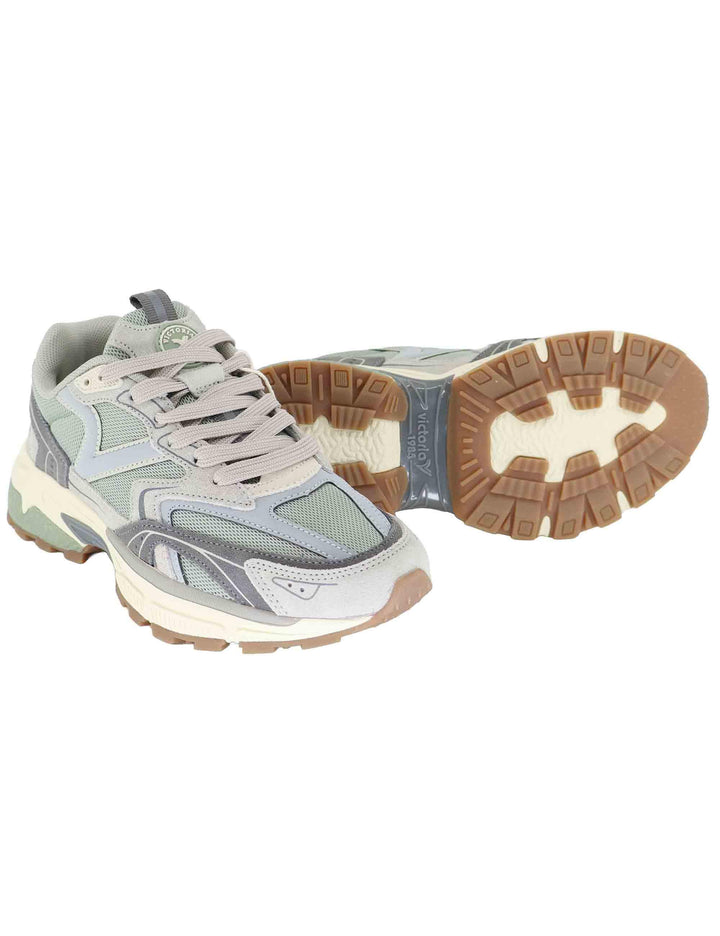 Sneakers donna in tessuto e pelle grigio 8809103 Jade Victoria 
