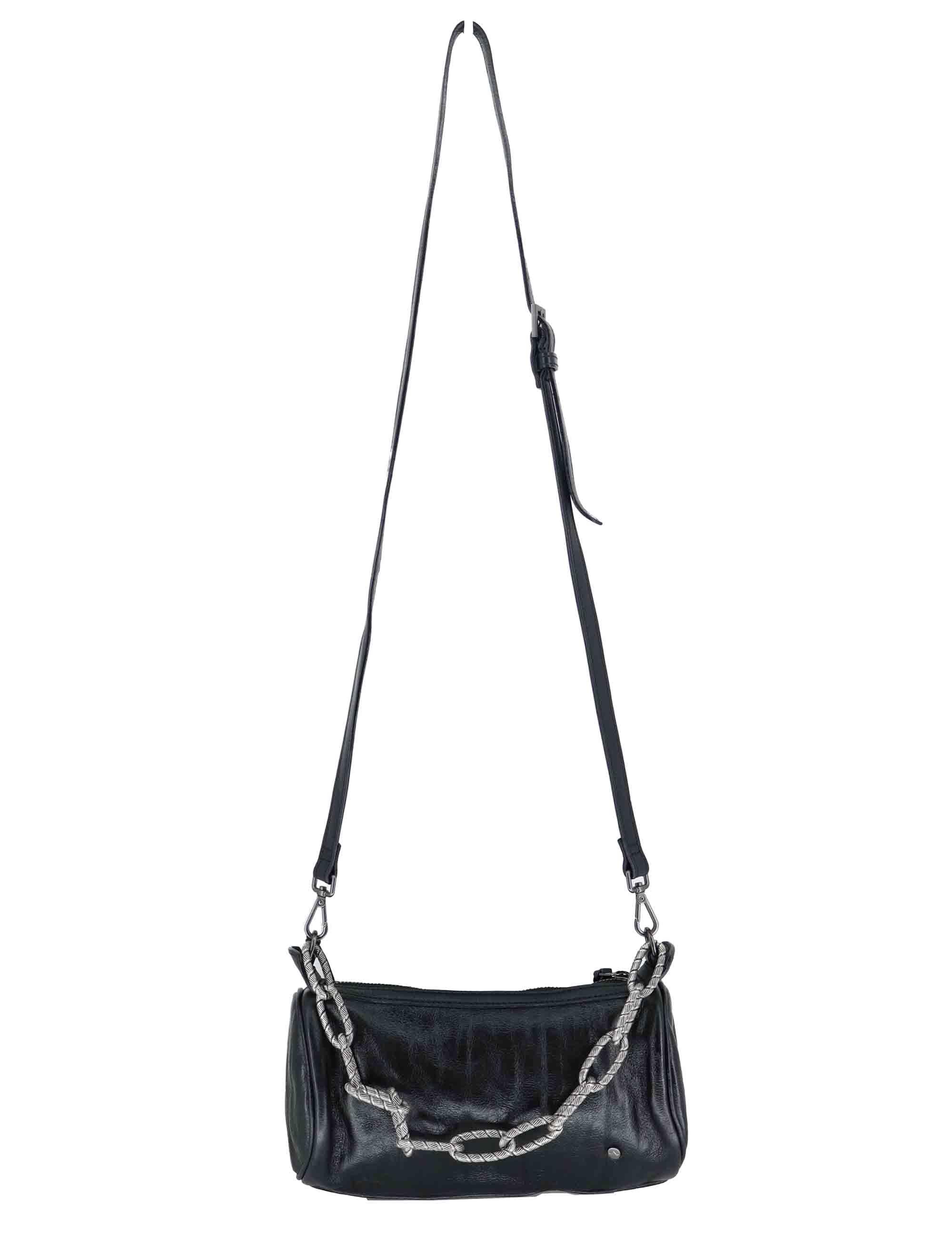 Borse donna chain in pelle nera con catena e tracolla RBS 9700 047 Rehard 