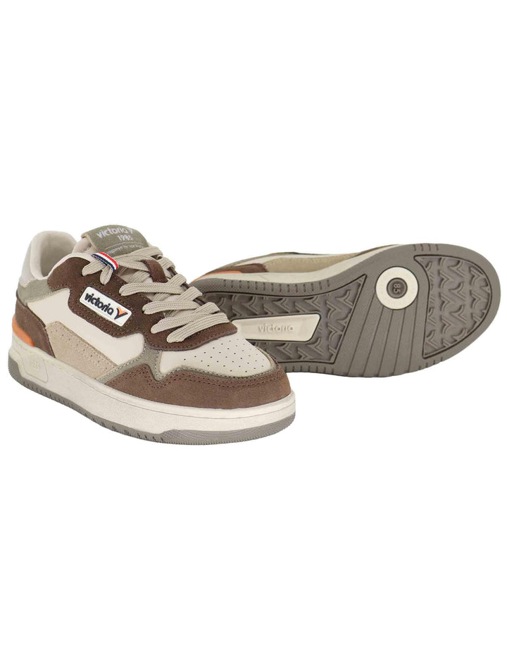 Sneakers donna in pelle e camoscio taupe 8800126 Taupe Victoria 